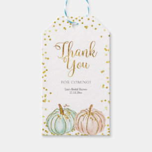 Fall Pastel Pumpkin Gender Reveal Thank You Tag