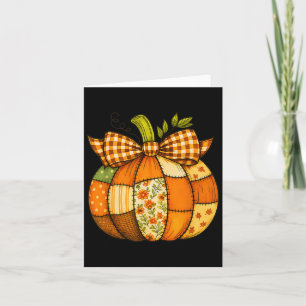Fall Patchwork Pumpkin Autumn Halloween Thanksgivi Card