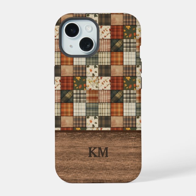 Fall Patchwork Quilt Phone Case | Personalised (Back)