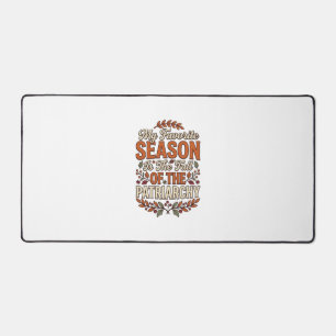 Fall Patriarchy Vintage Feminist Autumn Shirt Desi Desk Mat