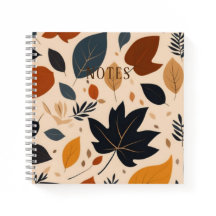 Fall Pattern Autumn Maple Leaf Notebook