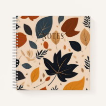 Fall Pattern Autumn Maple Leaf Notebook