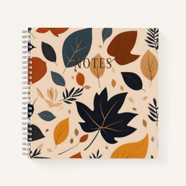 Fall Pattern Autumn Maple Leaf Notebook (Front)