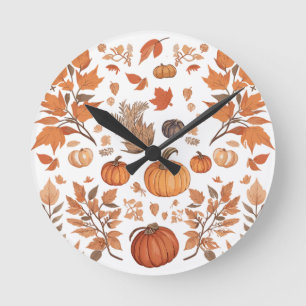Fall pattern design round clock