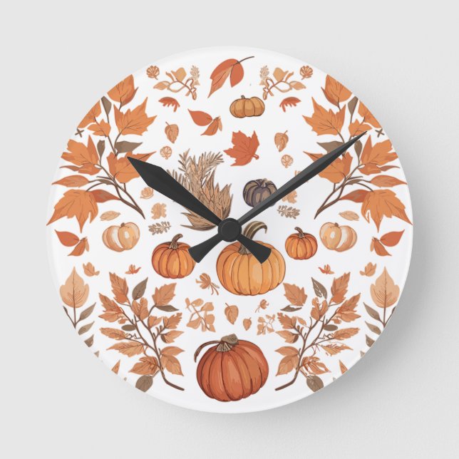 Fall pattern design  round clock (Front)