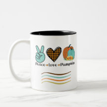 Fall Peace Love and Pumpkin Teal and Orange