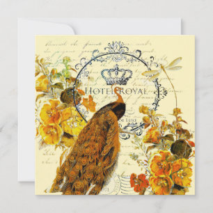 Fall peacock card