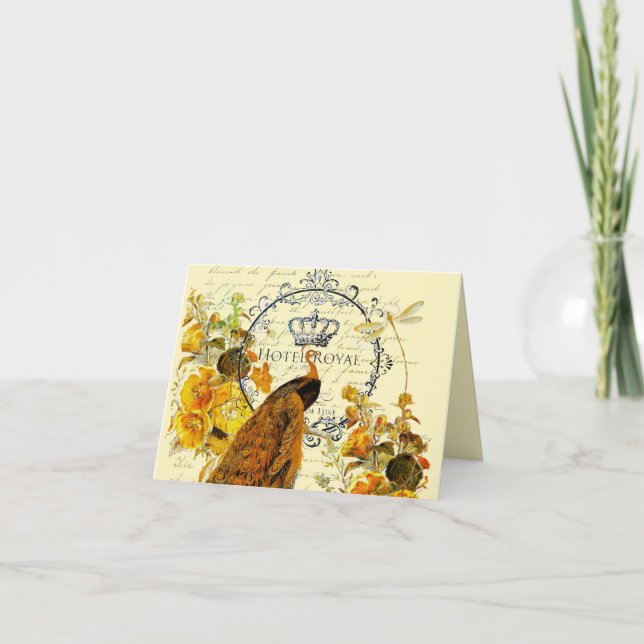 Fall peacock note card (Front)