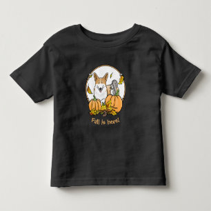 Fall Pembroke Welsh Corgi (red 1) Pumpkins Cute Toddler T-Shirt