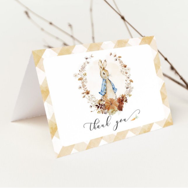 Fall Peter Rabbit Baby Boy Thank You Card (Creator Uploaded)