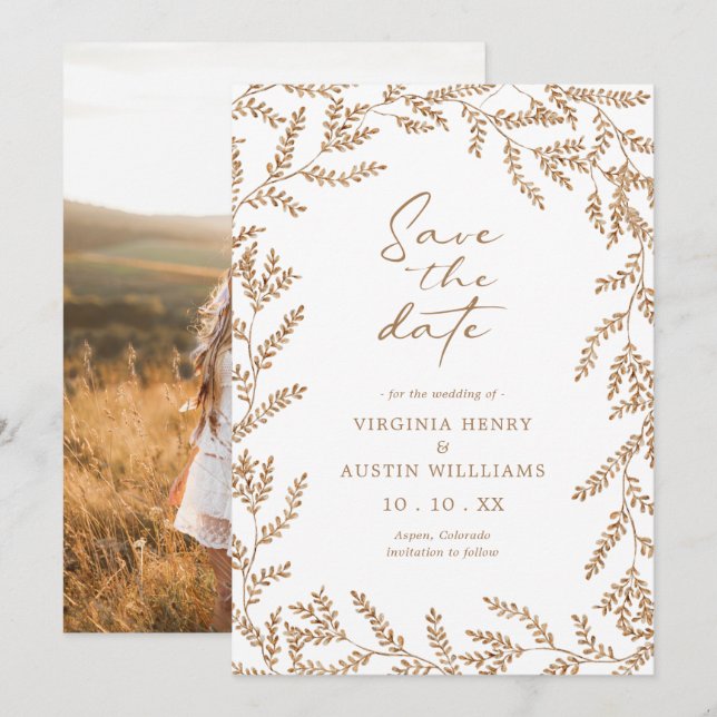 Fall Photo Wedding Save The Date (Front/Back)
