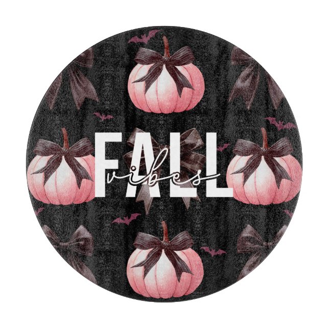 Fall Pink Pumpkins Pattern  Cutting Board (Front)