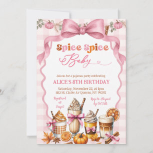 Fall Pink Spice Spice Baby Shower invitation