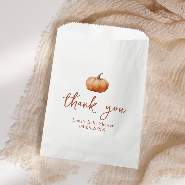 Fall Plaid A Little Pumpkin Baby Shower Favour Bag (Creator Uploaded)
