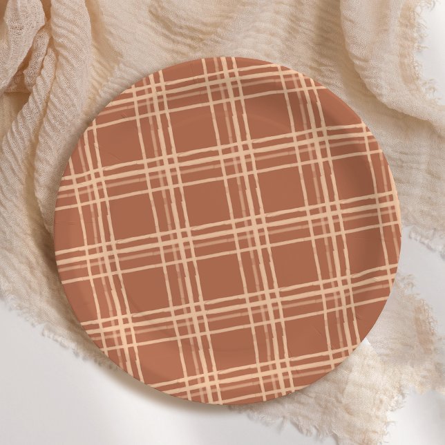 Fall Plaid A Little Pumpkin Baby Shower Paper Plate (Creator Uploaded)