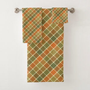 FALL PLAID CHECK BATH TOWEL SET