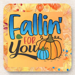 Fall plaid chequered autumn Thanksgiving Coaster