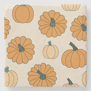 Fall plaid chequered autumn Thanksgiving Stone Coaster