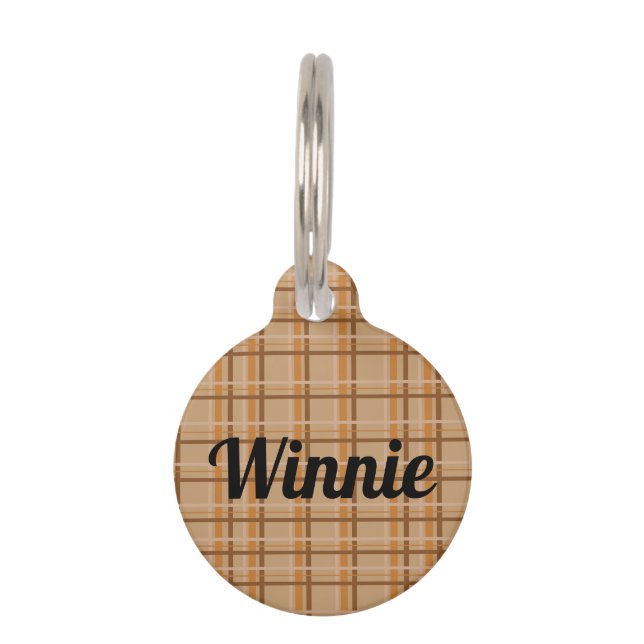 Fall Plaid Pet Tag (Front)