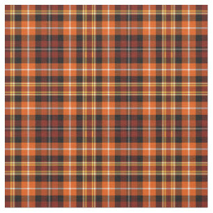 Fall Plaid Russet Brown, Orange and Yellow Pattern Fabric