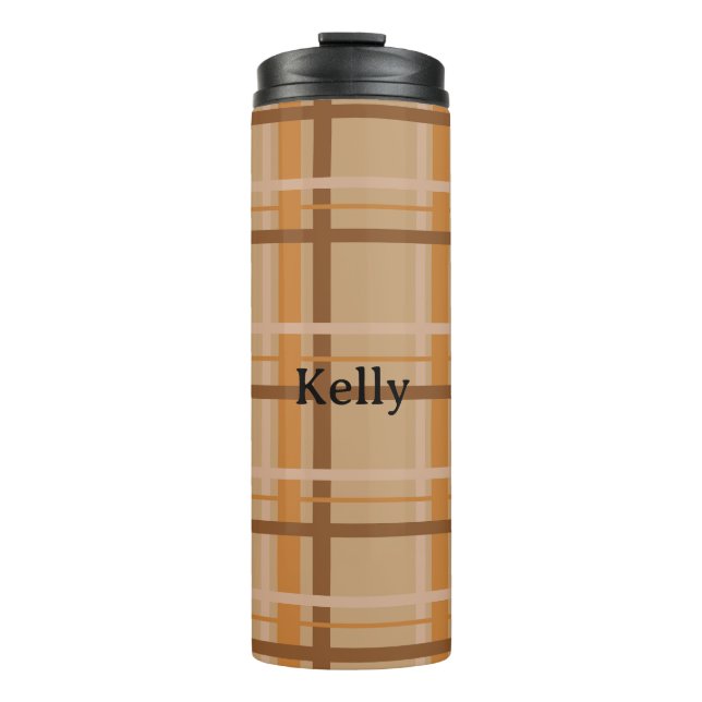 Fall Plaid Thermal Tumbler (Front)