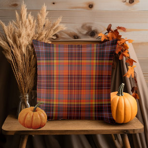 Fall Plaid Throw Pillow