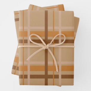 Fall Plaid Wrapping Paper Sheet