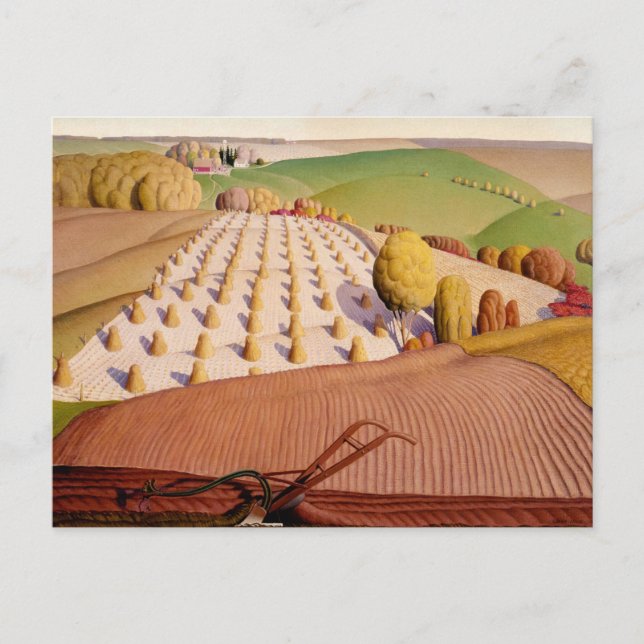 Fall Ploughing, 1931 by Grant Wood Postcard (Front)