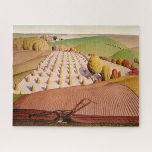 Fall Ploughing by Grant Wood Jigsaw Puzzle