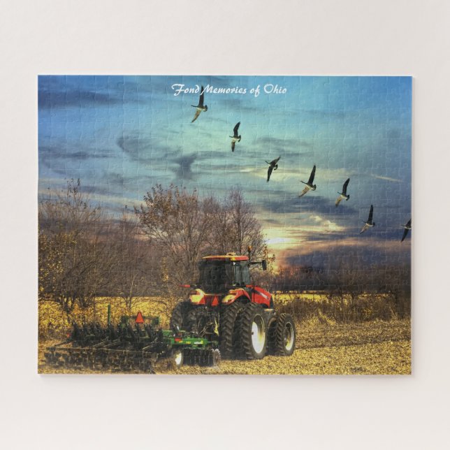 Fall Plow Tractor Ohio.Christmas Greetings Jigsaw  Puzzle (Horizontal)