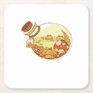 Fall Potion With Froggies Classic Square Paper Coaster