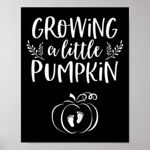 Fall Pregnancy Announcement For Women Halloween By Poster