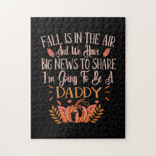 Fall Pregnancy Announcement To Be A Daddy Autumn Jigsaw Puzzle