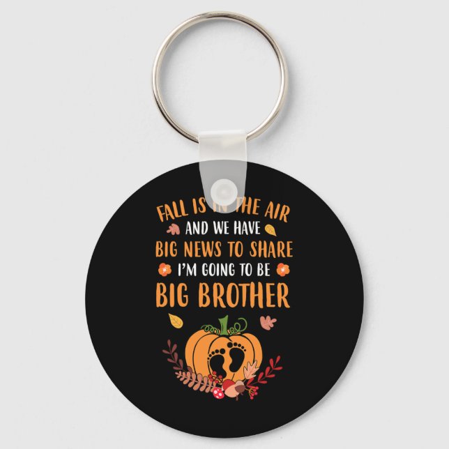 Fall Pregnancy Announcement To Be Brother Autumn  Key Ring (Front)