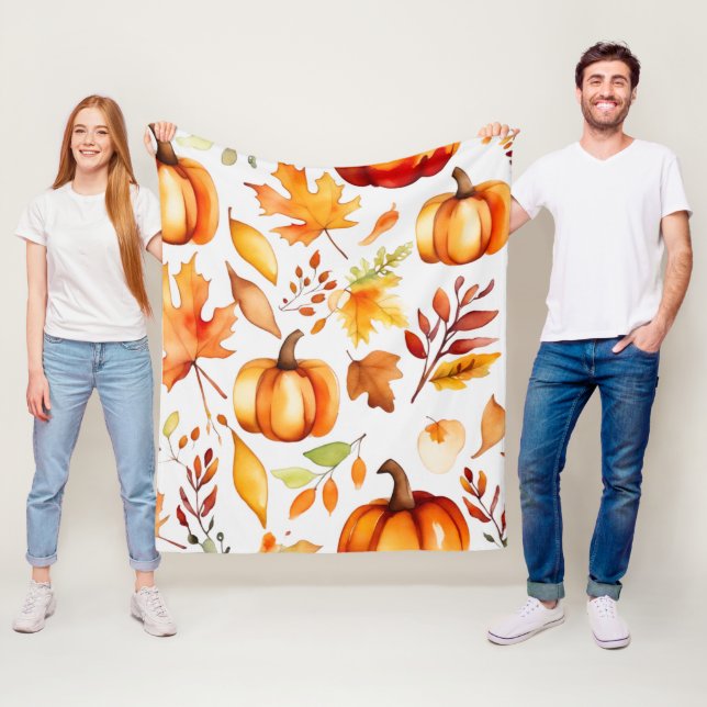 Fall Print Fleece Blanket (In Situ)