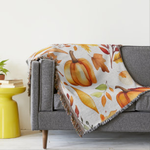 Fall Print Throw Blanket