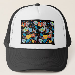 fall print trucker hat