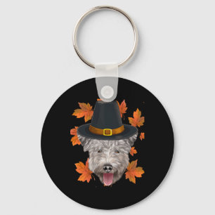 Fall Pumi Pilgrim Thanksgiving Key Ring