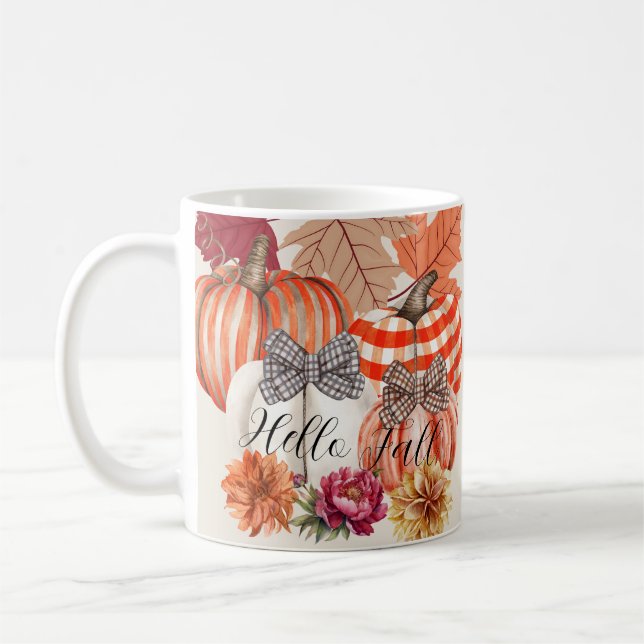 Fall Pumkin Floral  Coffee Mug (Left)