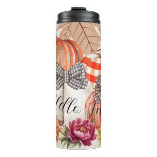 Fall Pumkin Floral  Thermal Tumbler