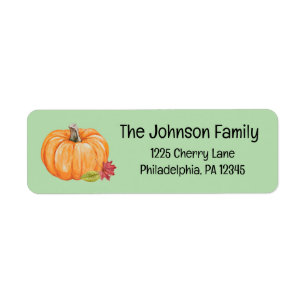 Fall Pumpkin Address Label Return Address Label