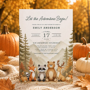 Fall Pumpkin Adventure Begins Baby Shower Invitation