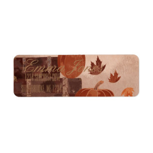 Fall Pumpkin and Leaves  Return Address Label