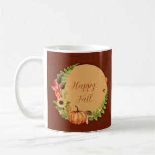 Fall pumpkin and nature with customisable text coffee mug
