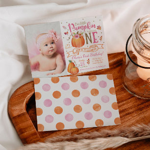 Fall Pumpkin Autumn First Birthday Invitation