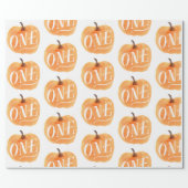 Fall Pumpkin Autumn First Birthday ONE Wrapping Paper (Flat)