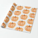 Fall Pumpkin Autumn First Birthday ONE Wrapping Paper<br><div class="desc">For the little sweet pumpkin in your life. Great for gift wrapping or decorating.</div>