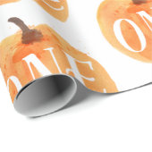 Fall Pumpkin Autumn First Birthday ONE Wrapping Paper (Roll Corner)