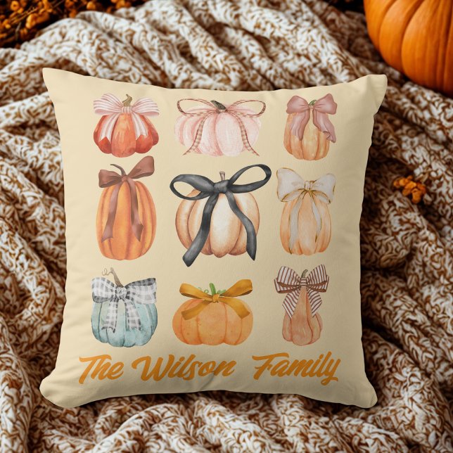 fall pumpkin autumn orange watercolor  cushion (Creator Uploaded)