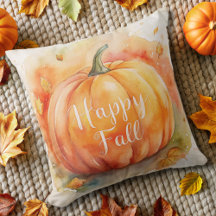 fall pumpkin autumn orange watercolor 